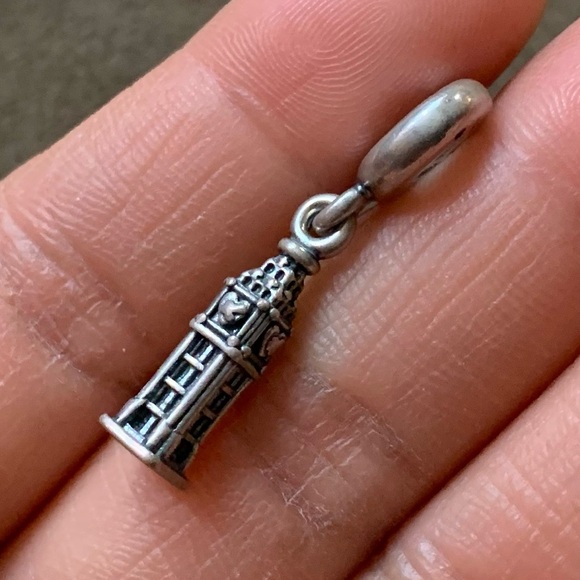Retired Pandora Big Ben United Kingdom National Icon Bead Charm Sterling Silver - Picture 7 of 13